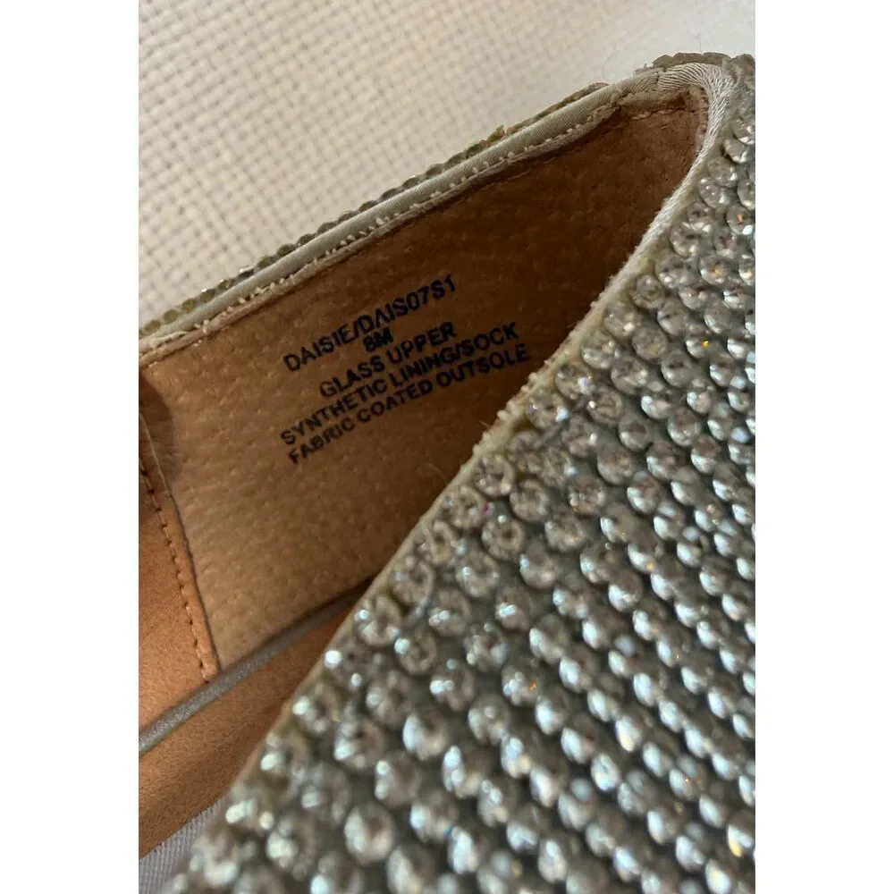 Steve Madden “Daisie” Rhinestone Stiletto Pumps Silver Size 8 Heels Sparkly